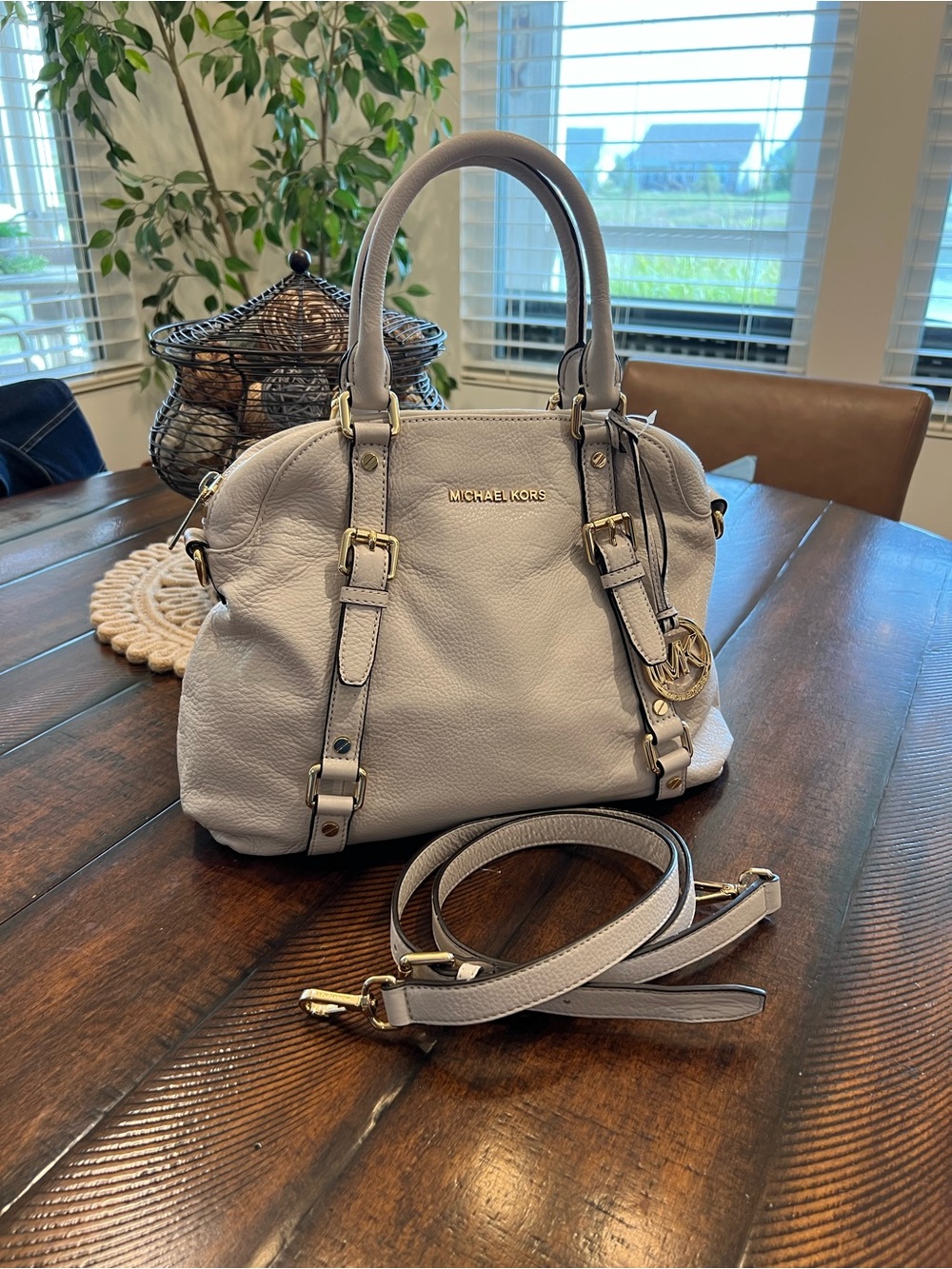 Michael Kors Bedford Dome Belted Bowling Satchel